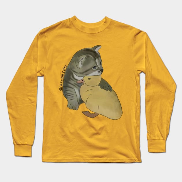 hug cat and duck  / Long Sleeve T-Shirt by caffeineandpeace